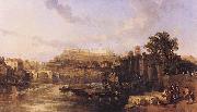 View on the Tiber Looking Towards Mounts Palatine and Aventine David Roberts